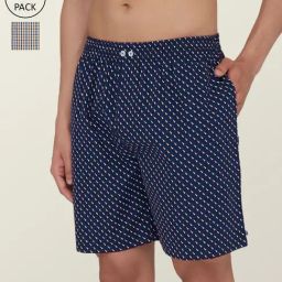 XYXX Grey & Blue Cotton Relaxed Fit Checks Boxers - Pack Of 2-picture-45