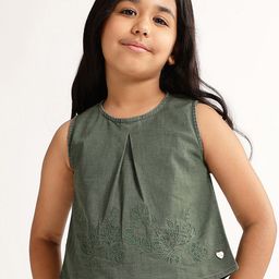 Blue Giraffe Girls Round Neck A-Line Top-picture-43