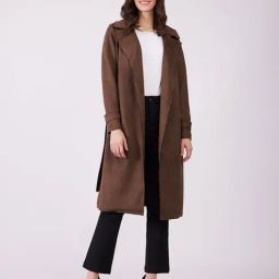 Fablestreet Brown Regular Fit Overcoat-picture-7