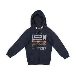 Allen Solly Junior Navy Blue Printed Hoodies image 1