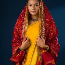 KCPC BANDHANI Marwadi Bandhani Printed Pure Cotton Dupatta image 2