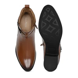 LOUIS STITCH Women Elegant Mid-Top Antique Buckle Slip-On Chelsea Boots image 3