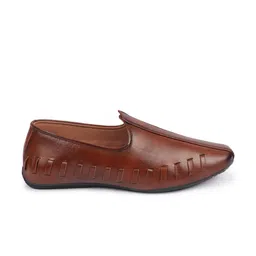 FAUSTO Men Tan Brown Solid PU Lightweight Mojaris image 4