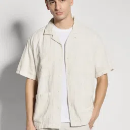 American Eagle Beige Cotton Regular Fit Shirt image 1