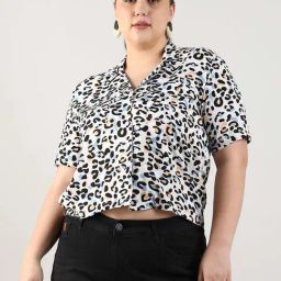 Instafab Plus White Regular Fit Printed Shirt-picture-42