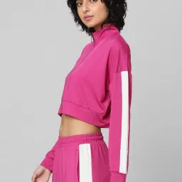 Only Pink Cotton Color-Block Sweatshirt image 3