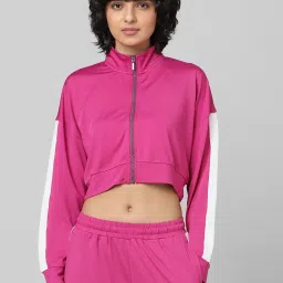 Only Pink Cotton Color-Block Sweatshirt image 1
