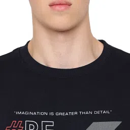 Cantabil Navy Regular Fit Round Neck Printed Sweatshirt image 4