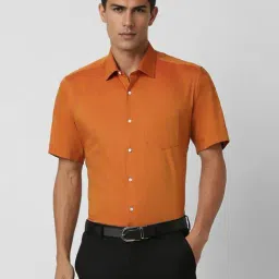Van Heusen Orange Cotton Regular Fit Shirt-image-90
