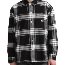 Tommy Hilfiger Black Cotton Regular Fit Checks Shirt image 1
