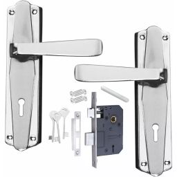 Atom Iron Silver Door Handle Lock Set, MH-608-KY-CPSS-picture-23