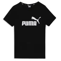 Puma Kids Black Cotton Logo T-Shirt-image-40