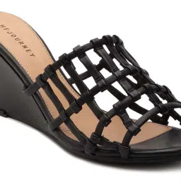 HF Journey Women's BREEZE Black Casual Wedges image 4