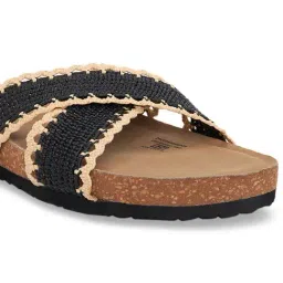 Forever Glam by Pantaloons Women's Black Cross Strap Sandals image 5