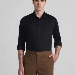 Jack & Jones Jet Black Cotton Slim Fit Shirt-picture-24