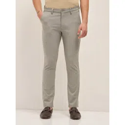 The Bear House Brown Polyester Slim Fit Solid Formal Trousers-picture-26