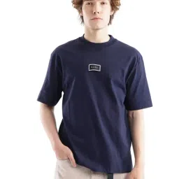 Rare Rabbit Navy Boxy Fit Typography T-Shirt-picture-48