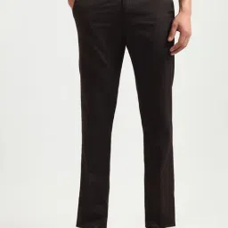 Arrow Brown Slim Fit Striped Trousers-picture-48