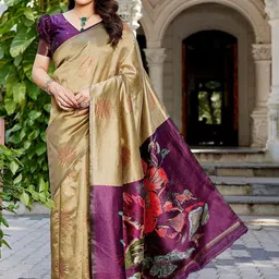 KALINI Floral Silk Cotton Handloom Saree-image-79
