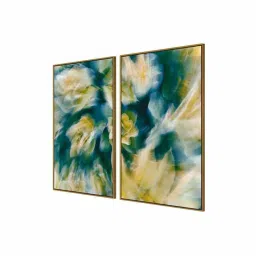 999Store Multicolor Vinyl Wall Painting Panel with Fibre Frame - Set of 2 image 3