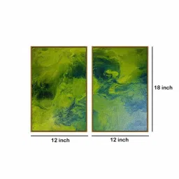 999Store Green Vinyl Wall Painting Panel with Fibre Frame - Set of 2 image 5