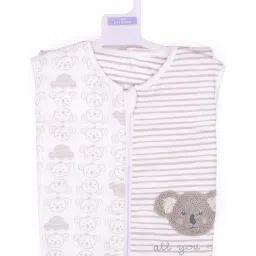 MiArcus Grey & White Cotton 210 GSM Sleeping Bag (0-6 Month) - Set of 1 image 5