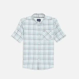 Allen Solly Kids Blue Checks Slim Fit Shirt-picture-15
