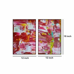 999Store Red Vinyl Wall Painting Panel with Fibre Frame - Set of 2 image 5