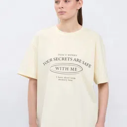 LULU & SKY Women Typography Printed Round Neck Cotton T-shirt-picture-29