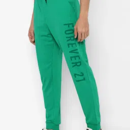 Forever 21 Green Regular Fit Printed Joggers image 3