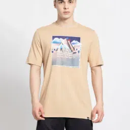 adidas Beige Regular Fit Graphic Print Cottton Sports T-Shirt-picture-14