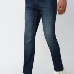 Peter England Navy Cotton Skinny Fit Jeans image 3