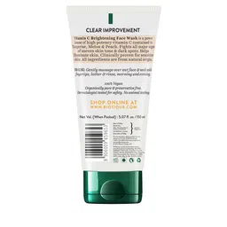Biotique Clear Improvement Vitamin C Brightening Face Wash with Peach & Tangerine - 150 ml image 2