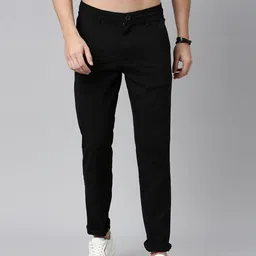 Roadster Men Black Chinos Trousers image 1