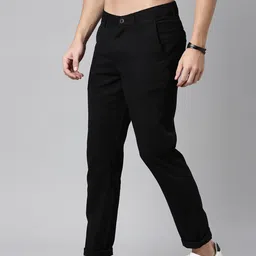 Roadster Men Black Chinos Trousers image 2