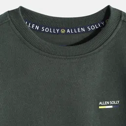 Allen Solly Junior Boys Olive Green Solid Sweatshirt image 3