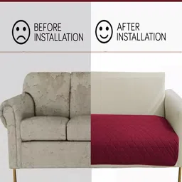 HOKIPO Maroon Polyester 1 Piece Sofa Cover image 5