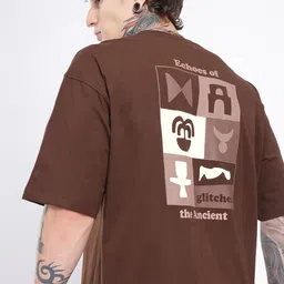 glitchez Men Printed Drop-Shoulder Sleeves Oversized T-shirt-picture-53