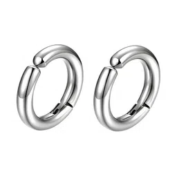 Kanha traders Men Silver-Plated Circular Hoop Earrings-image-64
