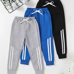YK X Trampoline Kids Pack Of 3 Cotton Relaxed-Fit Mid-Rise Track Pants-picture-31