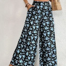 StyleCast Women Floral Printed High-Rise Easy Wash Trousers-image-68