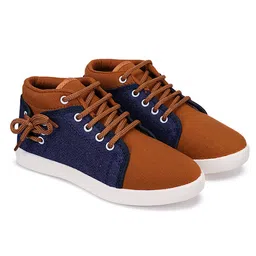 BERSACHE Colour Blocked Lace Up Sneakers - Brown-picture-28