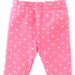 Babyhug Single Jersey Knit Three Fourth Leggings Floral & Polka Dot Print Pack of 3 - Multicolor image 2