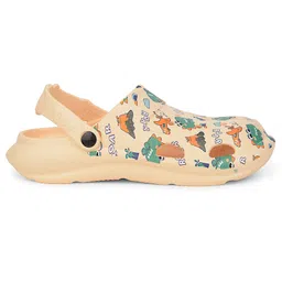 LIBERTY Dinosaur Designed Perforated Clogs - Beige image 3