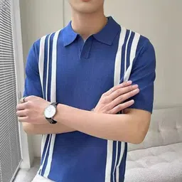 StyleCast Men Striped Printed Polo Collar Slim Fit T-shirt-picture-32