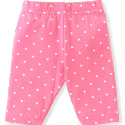 Babyhug Single Jersey Knit Three Fourth Leggings Floral & Polka Dot Print Pack of 3 - Multicolor image 3