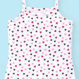 Babyhug 100% Cotton Sleeveless Slips Pack Of 3 - Red White & Blue image 4