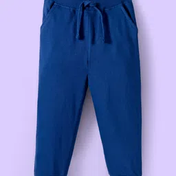 Babyhug Terry Knit Full Sleeves T-Shirt & Jogger Set with All Good Text Print - Yellow & Blue image 4