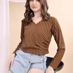 Kinjo Striped Wrap Top image 4