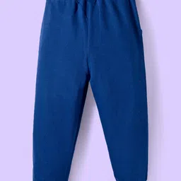 Babyhug Terry Knit Full Sleeves T-Shirt & Jogger Set with All Good Text Print - Yellow & Blue image 5